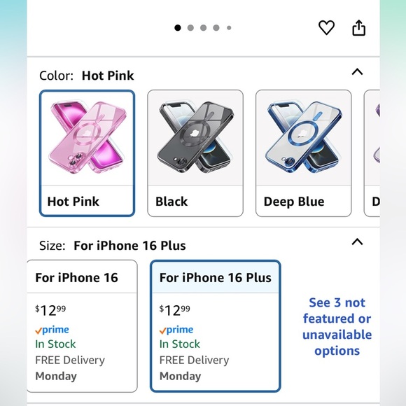 Apple Pink Transparent iPhone 16 Plus Case - Picture 2 of 2